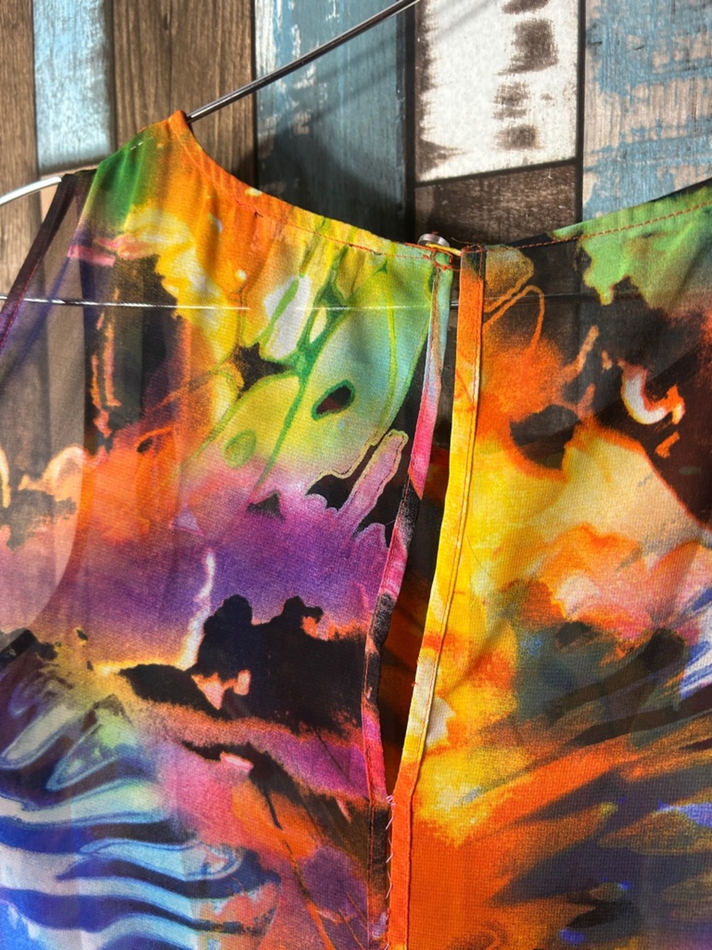 S.L. Fashions Vibrant Multicolor Tie-Dye Sleeveless dress - Picture 15 of 16